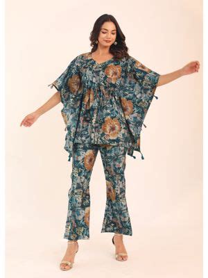 Buy Kaori By Shreya Multicolour Floral Printed Relaxed Co-ords Kaftan ...
