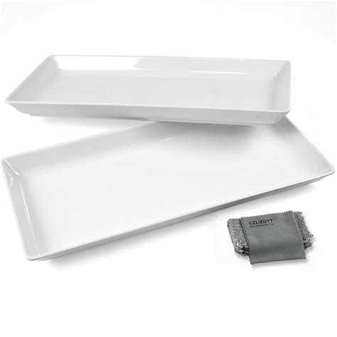 Buy Large Rectangle Serving Platter, 17.3’’ Melamine Serving Trays for ...