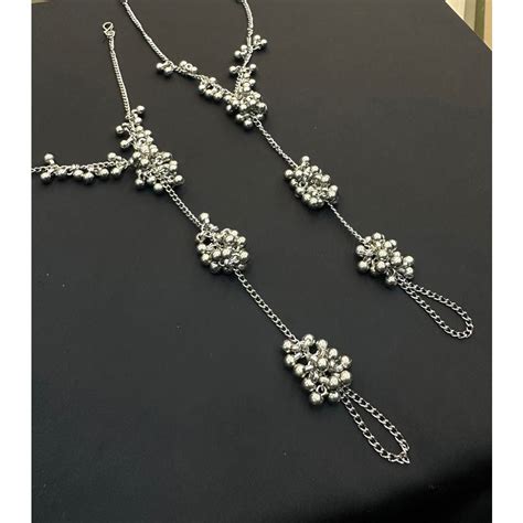 Akruti Collection Oxidised Plated Ghungroo Hand Harness – JewelEMarket