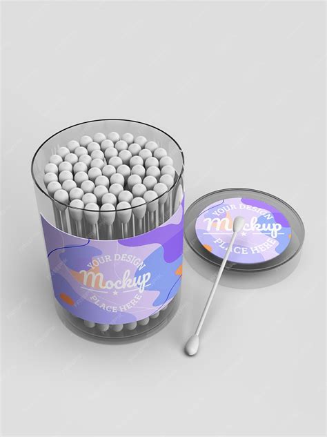 Premium PSD | Cotton bud tube mockup design
