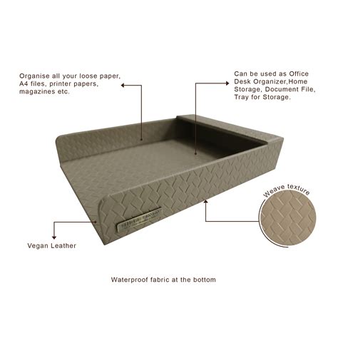 Entwine Paper Tray A4 in Faux Leather Beige