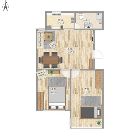 60平米小户型两室一厅,50两室一厅小户型,60平米两室一厅实景图_大山谷图库