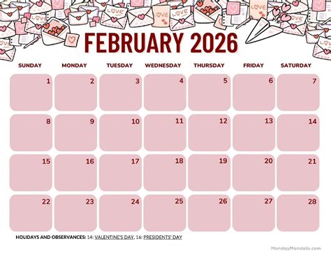 Free Calendar February 2026 Printable - Calendar 2026 Printable