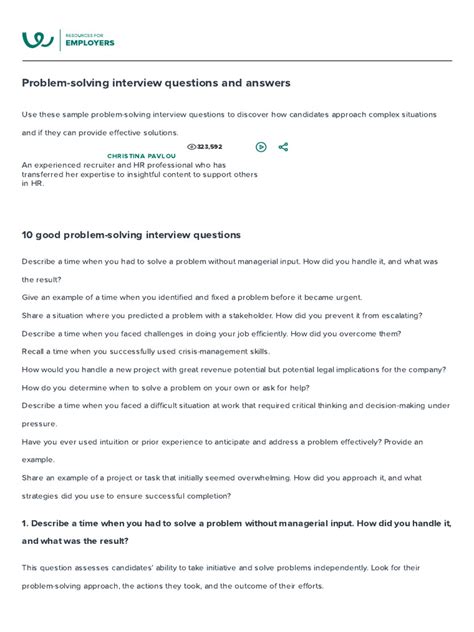 Image result for Problem Solving Interview Questions