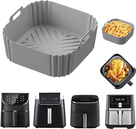 Amazon.com: Silicone Air Fryer Liners for 5-8QT,LYHOLKEER 8.8inch ...