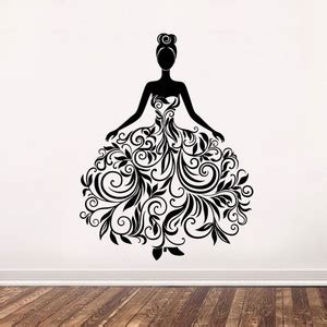 new way decals 1 cm gorgeous girl with floral design Removable Sticker ...