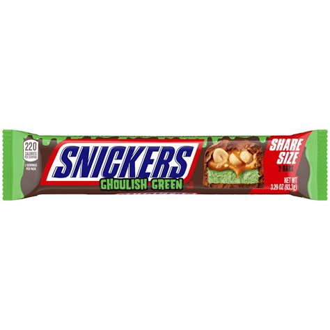 Snickers Ghoulish Green Halloween Candy Bar, Share Size - 3.29 oz ...