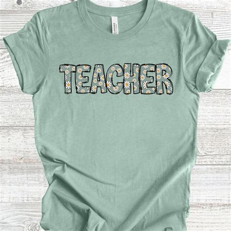 Teacher Shirt Daisy Teacher T-shirt, Inspirational Gift for Teacher ...