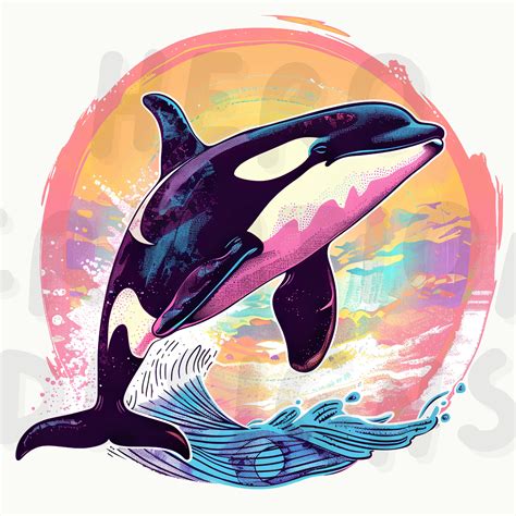Beautiful Orca Art Design Digital Download - Orca PNG - 300 DPI - Commercial Use Orca ...