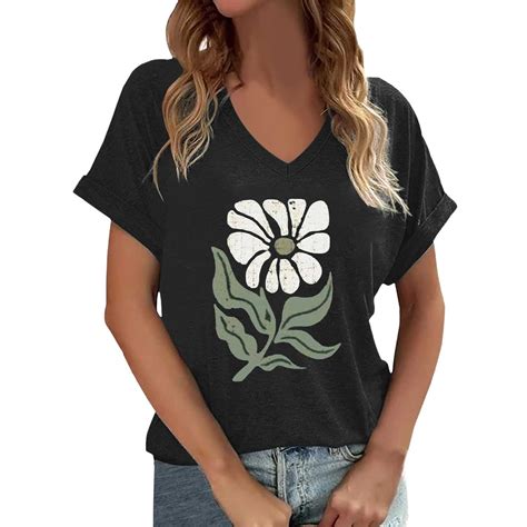 ERkkoi Vintage Floral Shirts Women Boho Wildflowers T-Shirt Wildflower ...