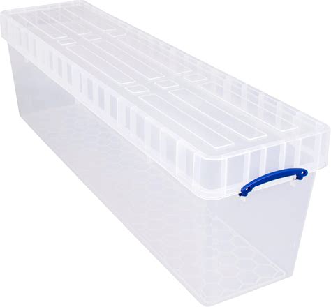 Really Useful Box Plastic Storage 81 Litre with XL Lid Clear : Amazon ...
