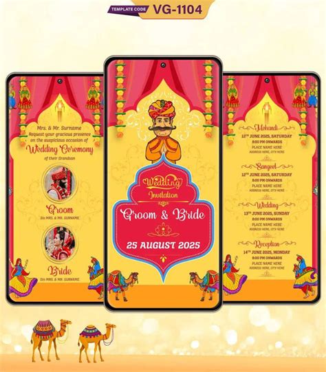 Marwari Wedding Card | Traditional Rajasthani Multi-Event E-Invite | V ...