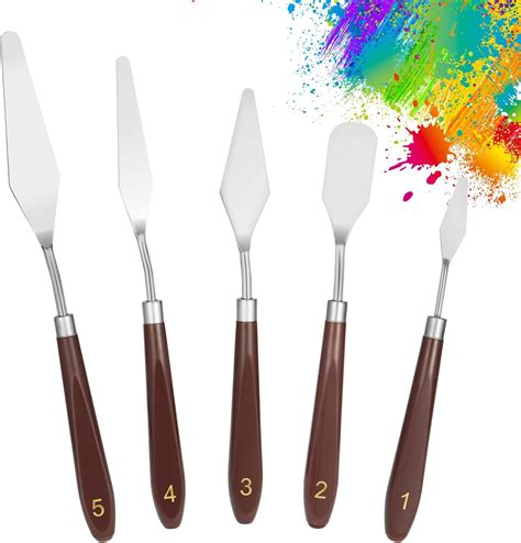 Amazon.com: 5pcs Palette Knife,Stainless Steel Spatula Palette Knife set, Pallet Knife,Painting ...