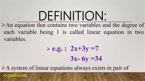 Linear equations in two variables | PPTX