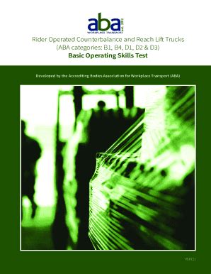 Fillable Online Updated Basic Operating Skills Test for Counterbalance ...