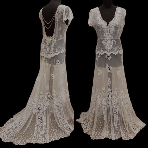 ANTIQUE LACE WEDDING DRESS - Low Back - Antique Lace Heirlooms | Vintage and Antique Wedding Dresses