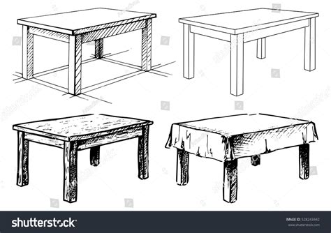 Sketch Set Isolated Furniture Different Tables Stock Vector (Royalty Free) 528243442 - Shutterstock