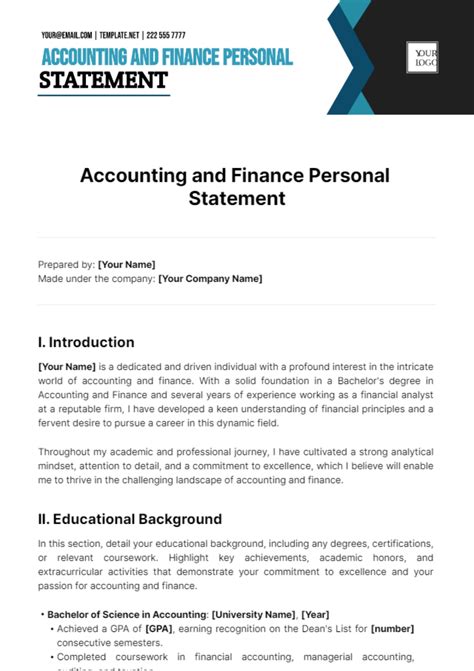 Image result for Finance Personal Statement Examples
