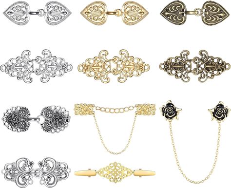 Kakonia 11Pcs Vintage Cardigan Clips Dress Clips Back Cinch Clips Scarf ...