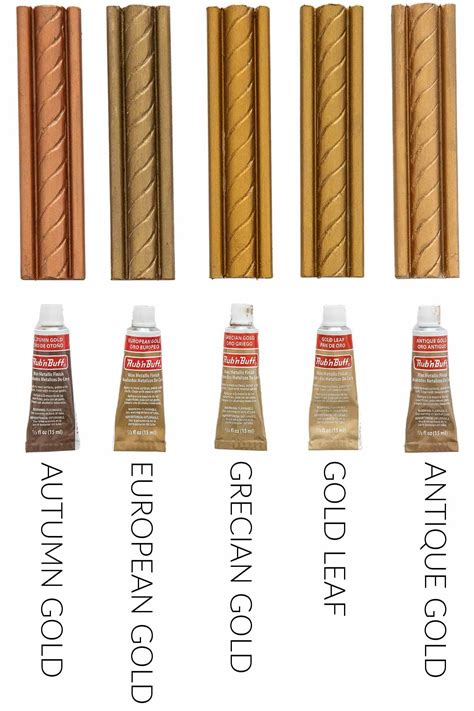 Rub 'n Buff Colors: Five Golds