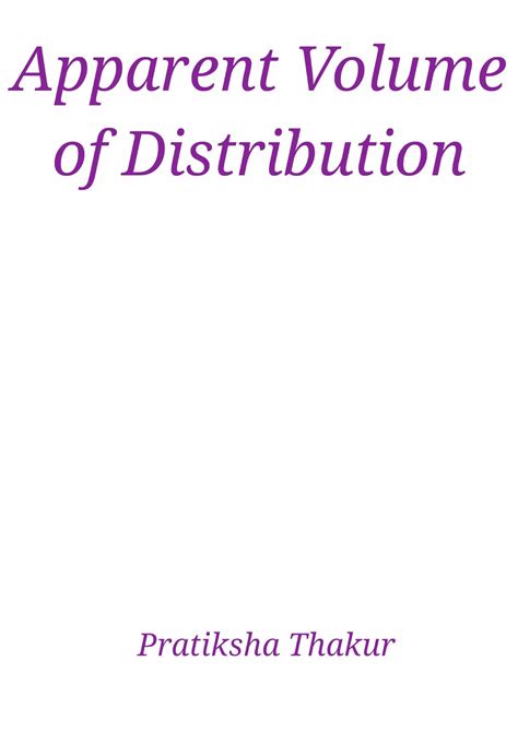 Apparent Volume of Distribution | PDF