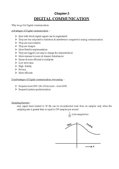 Chapter III - Digital Communications: Advantages & Disadvantages of ...