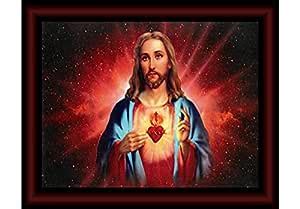 SAF paintings Lord Jesus Sparkle Coated Digital Reprint Painting (13.25 ...