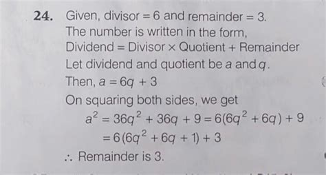 there is remainder of three When a number is divided by 6. what Will be ...