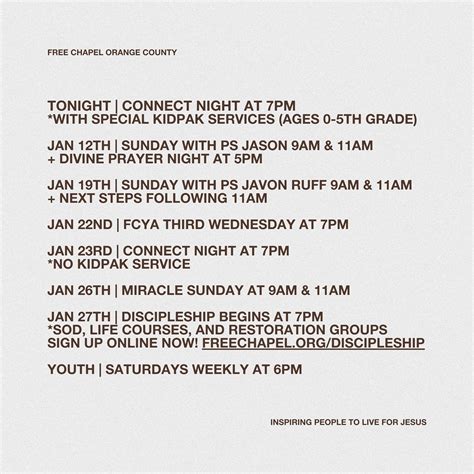 Free Chapel Orange County | January is in full swing here at FCOC! 🤎 ...