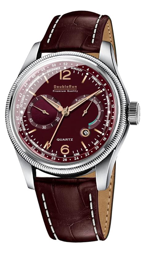 Buy Doublerun 3D Glass Date Function Leather Strap Analog Watch - for ...