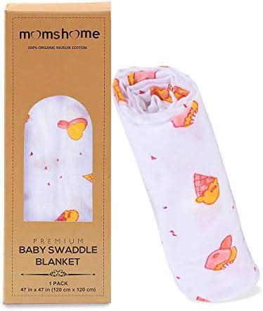 Buy MOM'S HOME Organic Cotton Super Soft Baby Muslin Cloth Swaddle - 0 ...