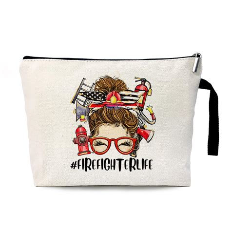 ZHANTUONE Firefighter Life Cosmetic Bag,Women Firefighter Cosmetic Bag ...