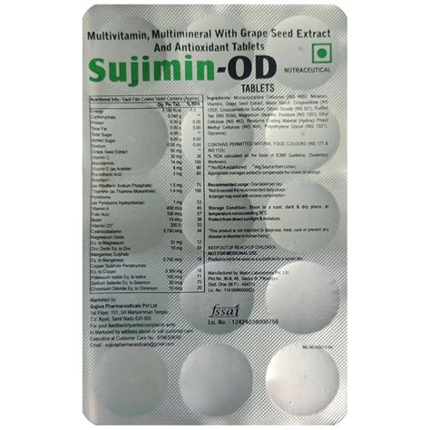Buy Sujimin-OD Tablet 15's | 19 Minutes Delivery | Apollo Pharmacy