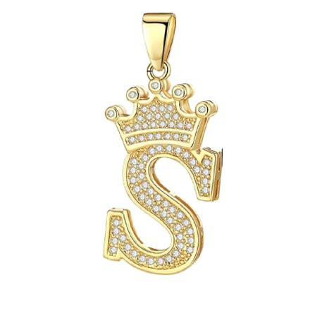 Crown Alphabet Letter A Gold CZ Copper Pendant Charm – ZIVOM