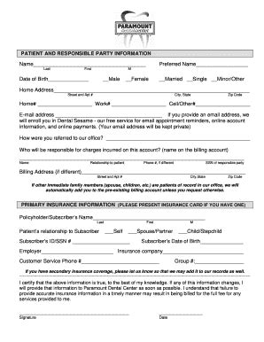 Fillable Online PATIENT INFORMATION FORM master for editing.doc Fax ...