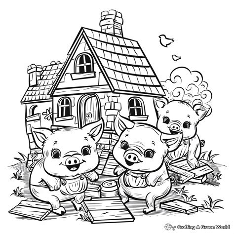 The Three Little Pigs Wolf Coloring Pages