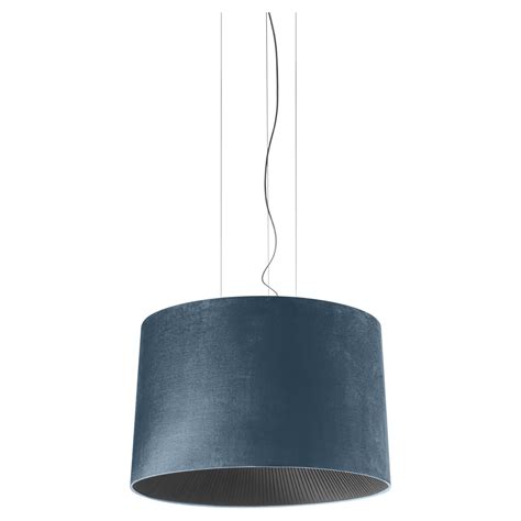 Axolight Large Velvet LED Pendant Lamp in Dark Blue by Manuel and Vanessa Vivian For Sale at 1stDibs