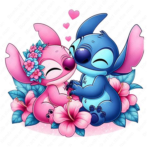 Stitch and Angel Png, Stitch and Angel Clipart, Stitch Love Design ...