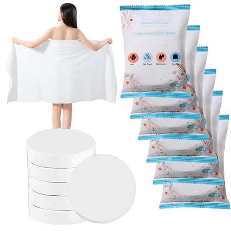 NOVGYXKM 6 Packs Large Compressed Towel 56'' x 28'' Disposable Cotton ...
