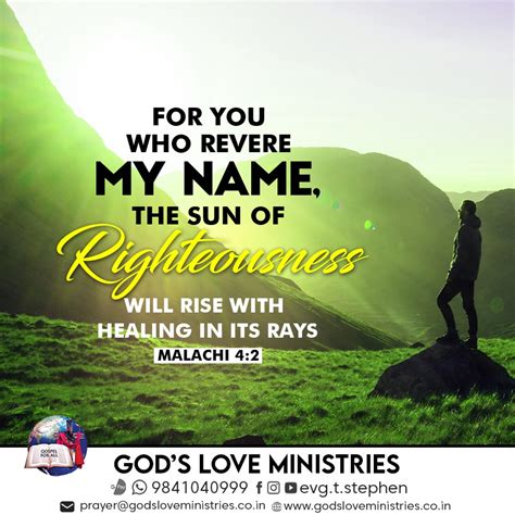 Malachi 4:2 :: God's Love Ministries - Today's Promise