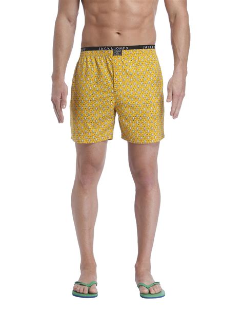 Buy Men Orange All Over Skull Print Boxer online | Jack & Jones