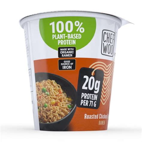 Chef Woo Roasted Chicken Ramen Cup Noodles 20g Protein (Pack of 8) - Walmart.com