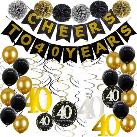 Buy 40th Birthday Decorations Men 40th Birthday Party Decorations ...