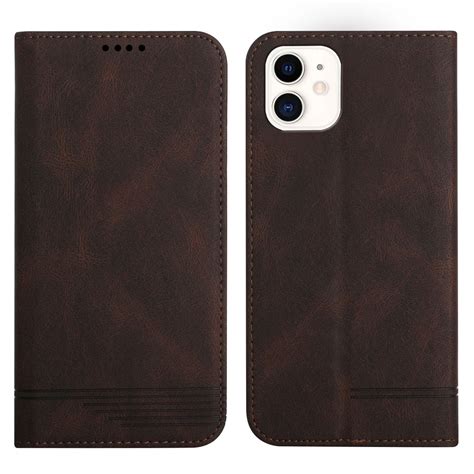 Strong Magnetic Leather Case For iPhone 12 (Brown) – Alexnld.com