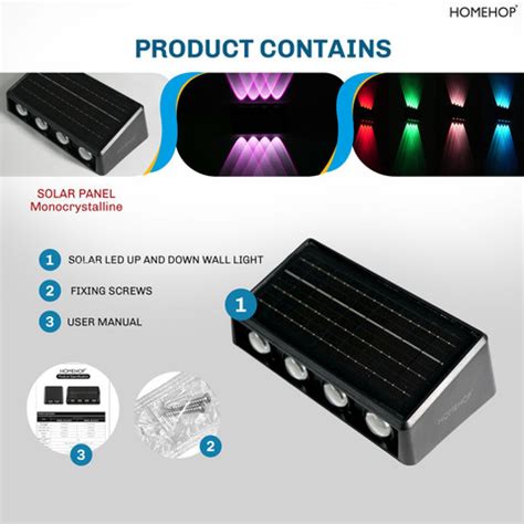 Homehop Solar Wall Lights led lamp outdoor Waterproof for Compound Wall ...