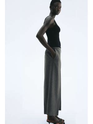 Buy H&M Grey Tailored Linen-Blend Trousers (4) Online
