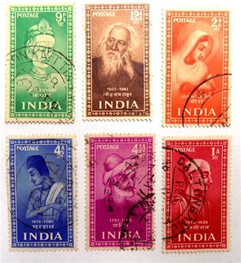 Hariom 6 INDIAN SAINT & LEADER RARE STAMP TICKET FOR BEST COLLECTION ...