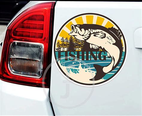 fingerz Personal Wilderness Fishing Funny Graphics 3D Sticker for Car ...