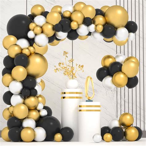 Party Propz Black And Golden Balloons - Pack of 50 Pcs Black Golden ...