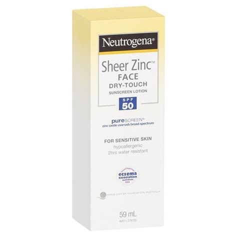 Shop Neutrogena Sheer Zinc Face Dry-Touch Sunscreen Lotion SPF50 59ml